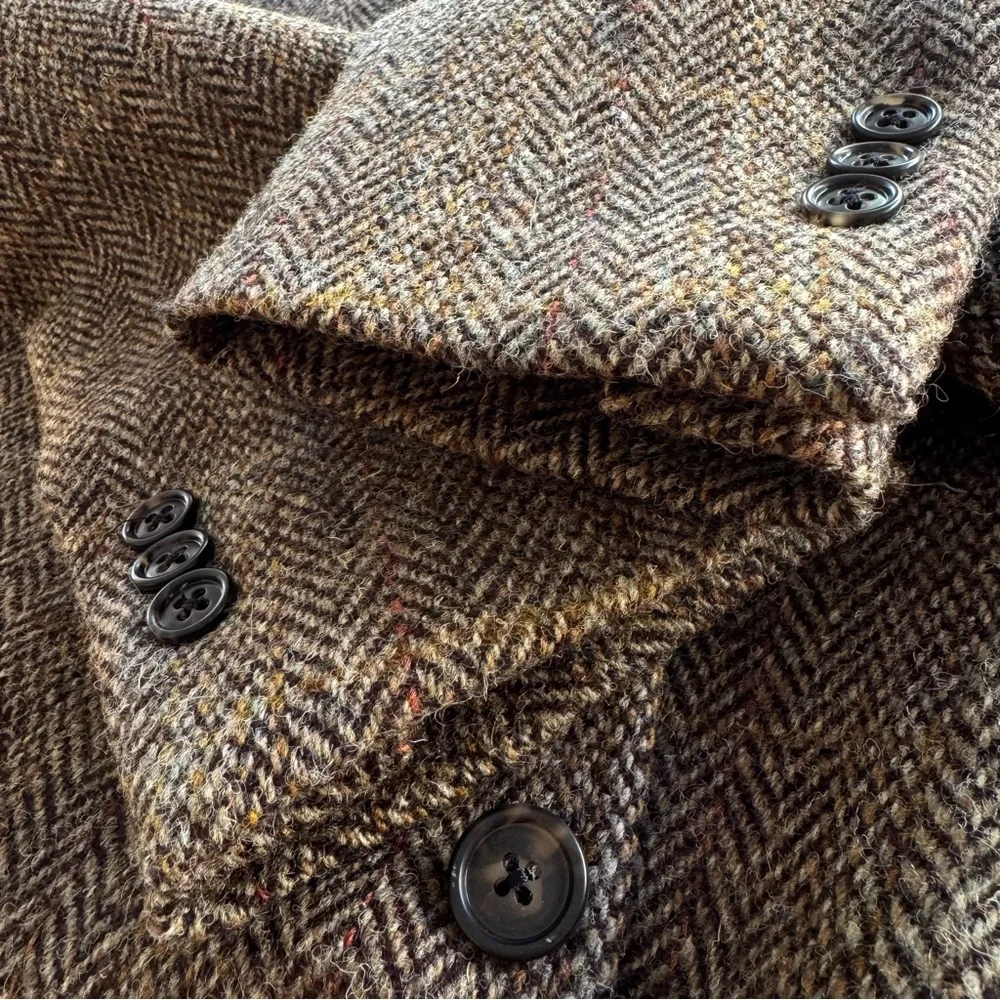 Harris Tweed Herringbone Sport Coat in Brown Autumn tones Sz 38S | Canada 🍁